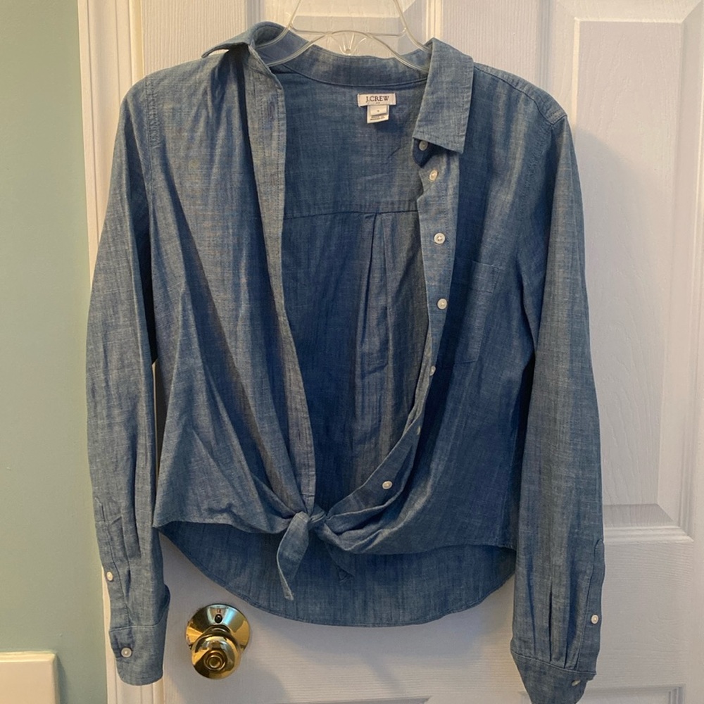 Women’s small J.CREW blue cotton button up